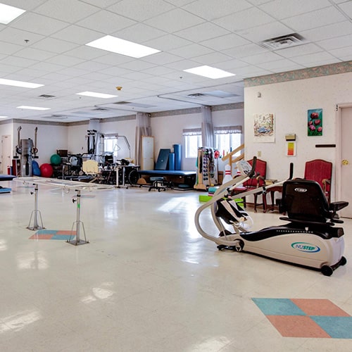 The rehabilitation room at Mountain View Post Acute